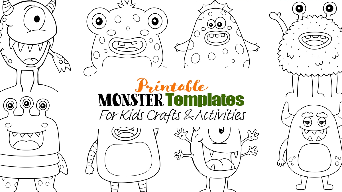 Printable Monster Templates For Kids Activities And Crafts Happy Toddler Playtime