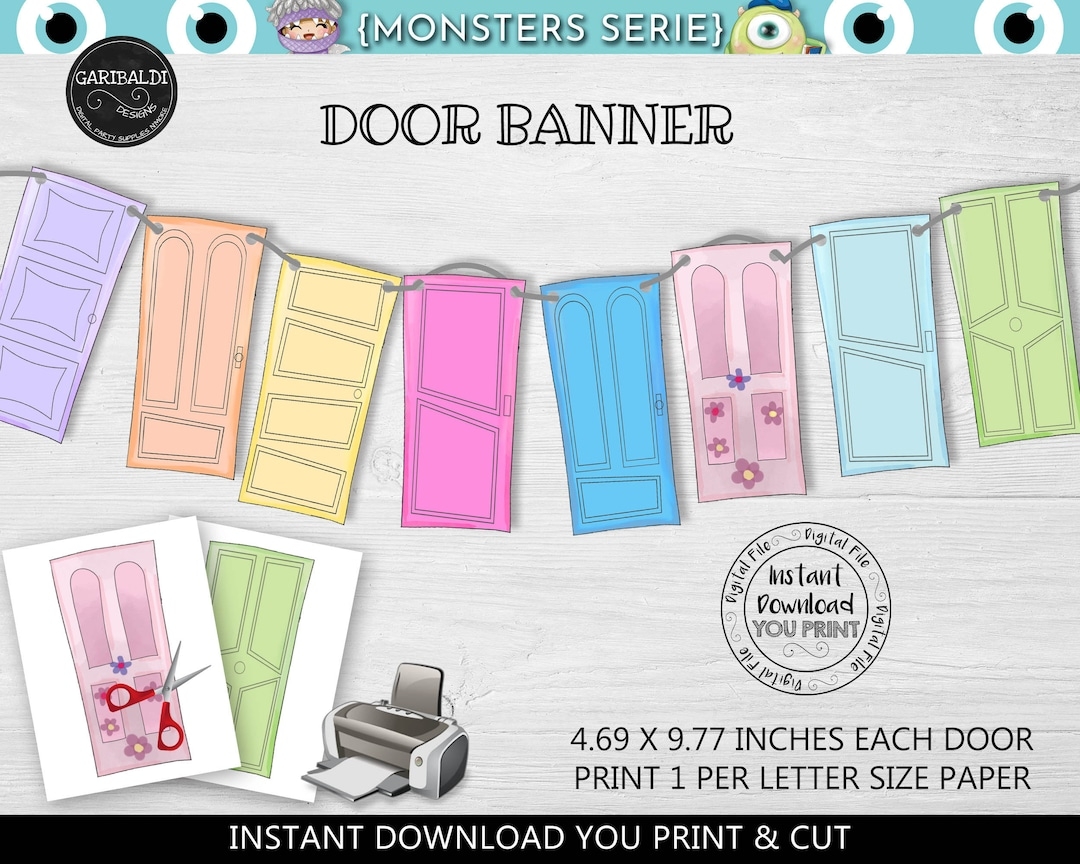 Printable Monsters Banner Monsters Doors Banner Monsters Baby Shower Banner Monsters Party Banner Monsters Birthday Party Supplies MINC Etsy