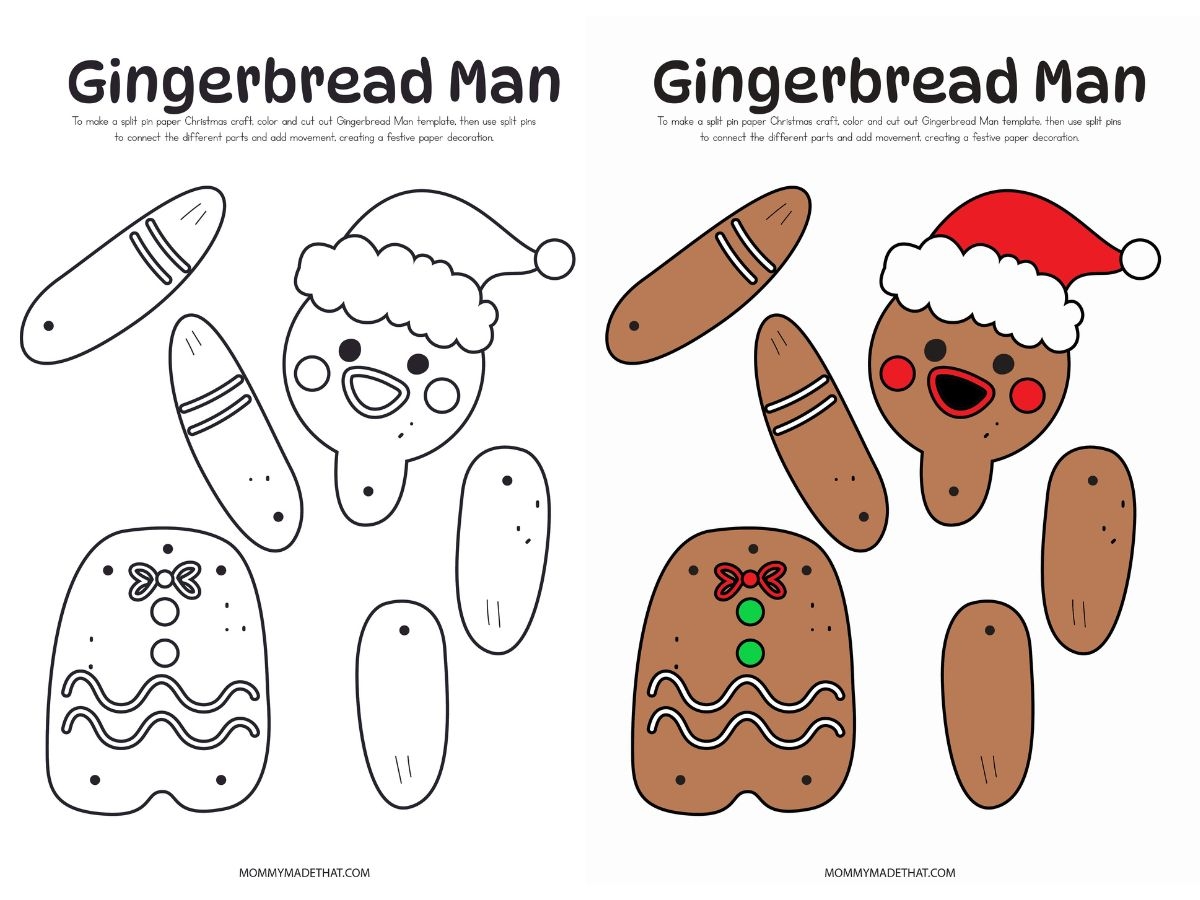 Template Printable Gingerbread Man Craft
