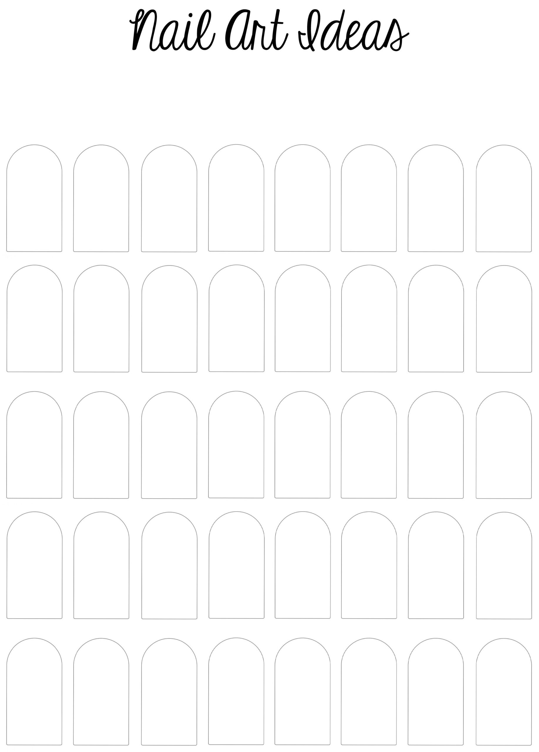 Printable Nail Art Sketch Pad Printable Nail Art Nail Art Stencils Printable Nail Art Templates