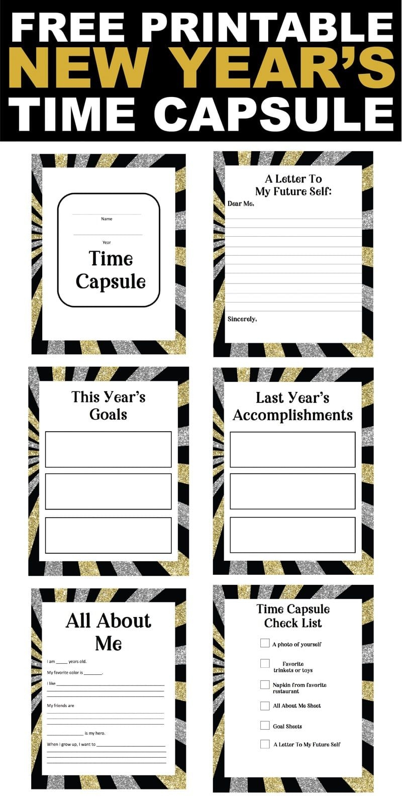 Printable New Year s Eve Time Capsule Activity Time Capsule Time Capsule Kids New Year s Eve Activities