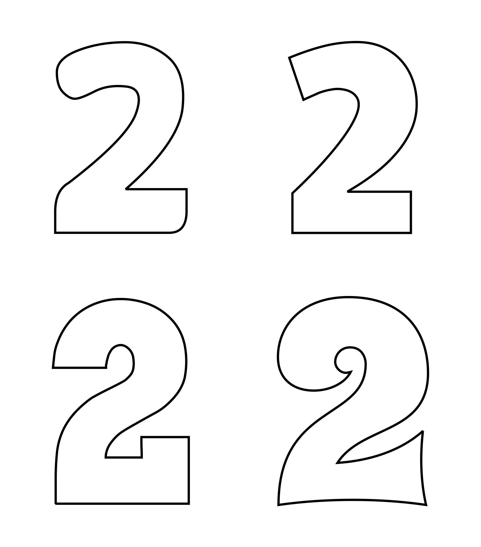 Printable Number 2 Template