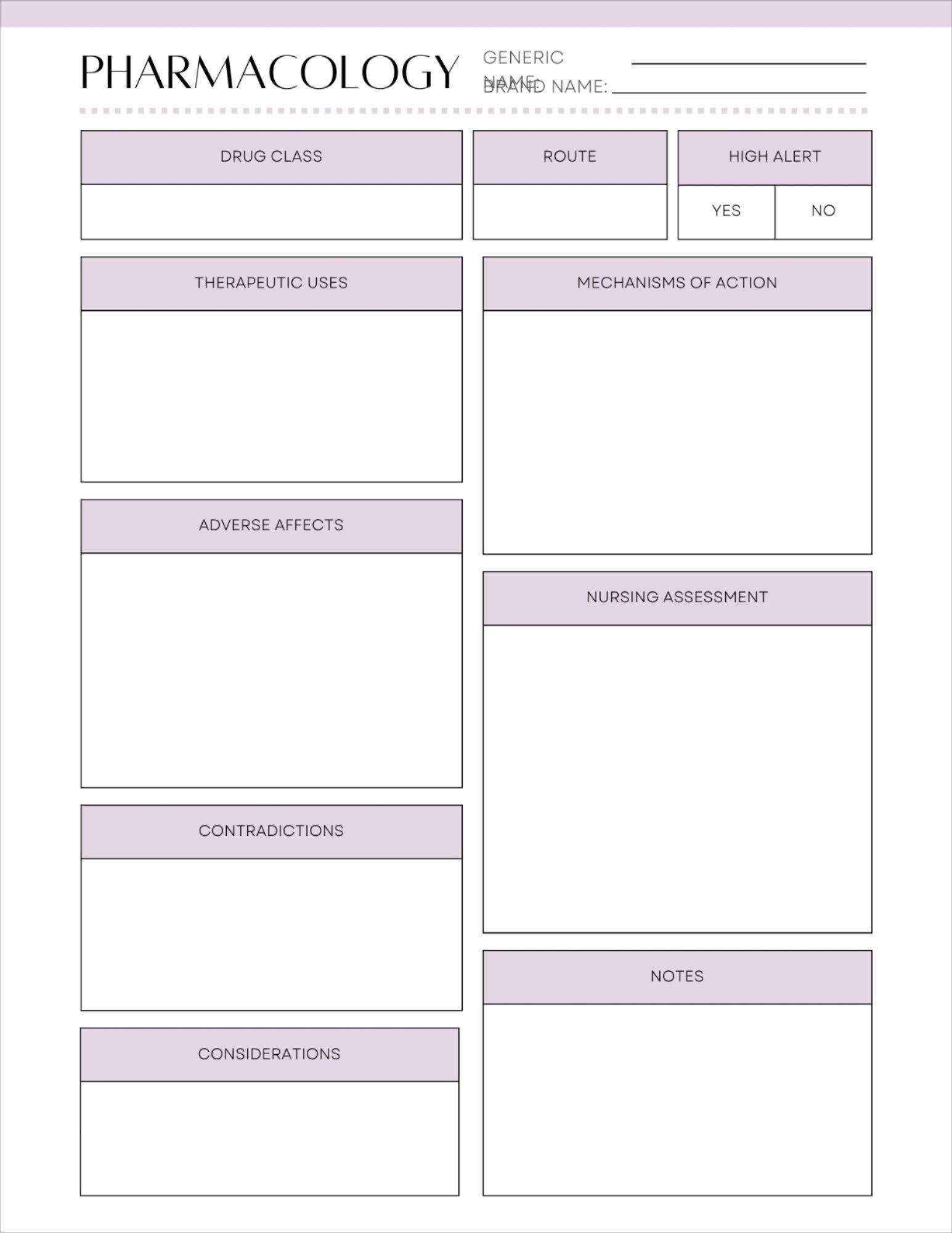 Printable Nursing Pharmacology Template Pharmacology Notes Etsy Pharmacology Nursing Pharmacology Pharmacology Nursing Study