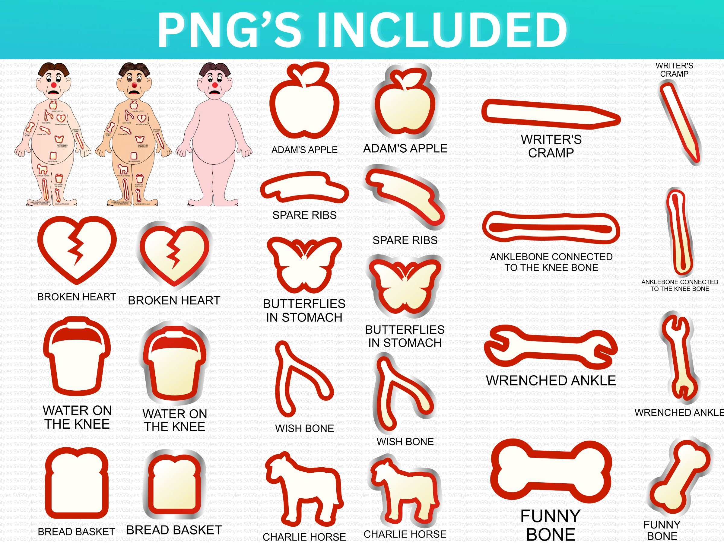 Printable Operation Game Pieces Template For Costume