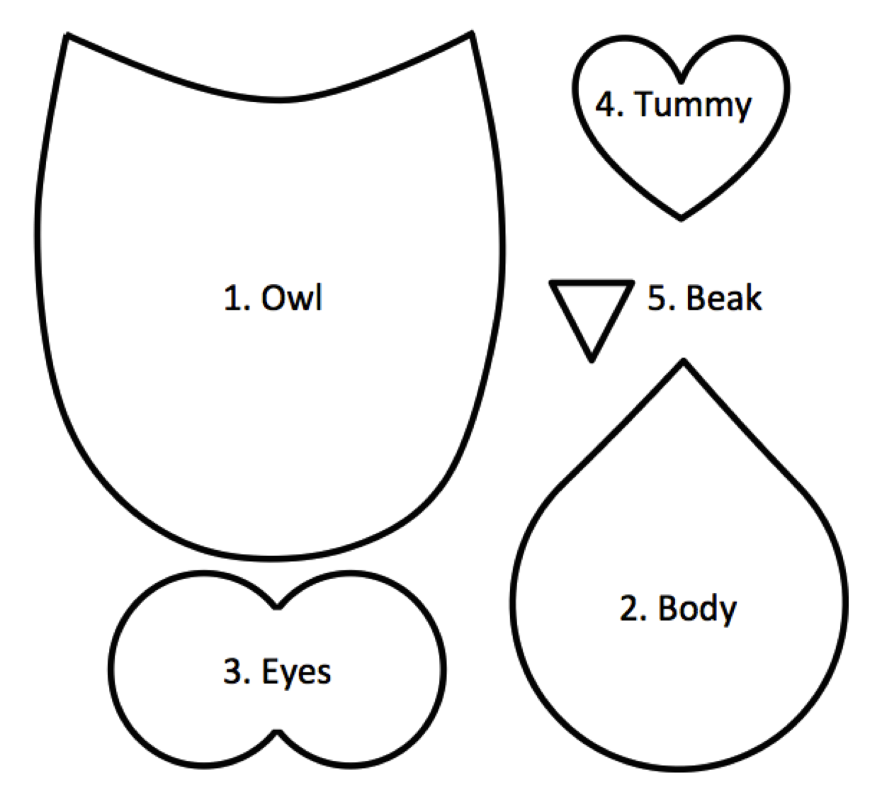Printable Owl Cut Out Template Owl Templates Owl Patterns Owl Sewing Patterns