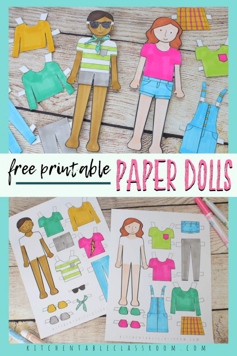 Printable Paper Doll Templates Color And Play The Kitchen Table Classroom Paper Dolls Printable Free Printable Paper Dolls Paper Doll Template