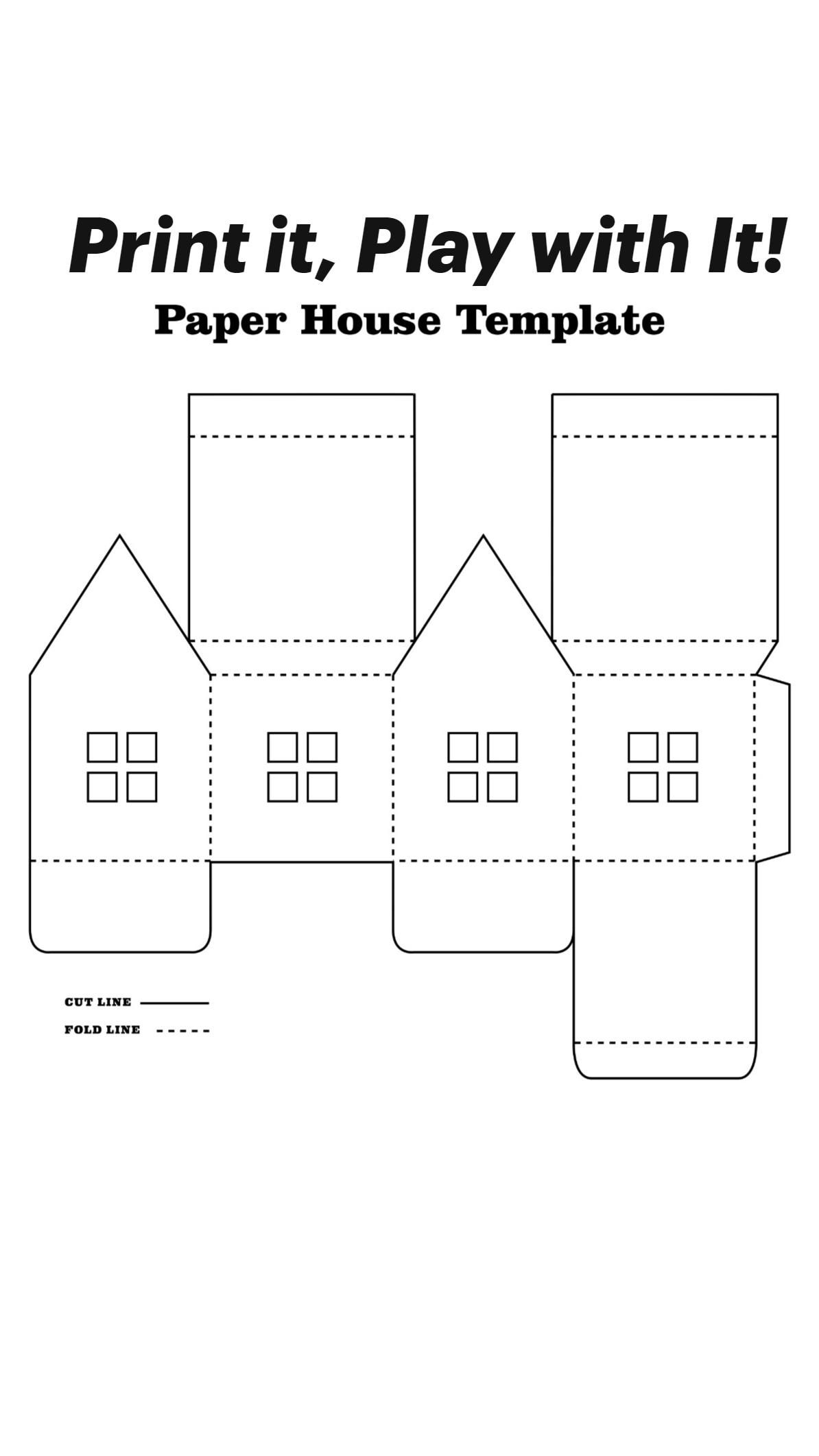 Printable Paper House Template Paper House Template House Template Paper Crafts