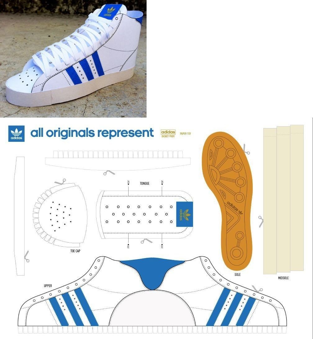 Printable Papercraft Shoes Fun DIY Paper Toy