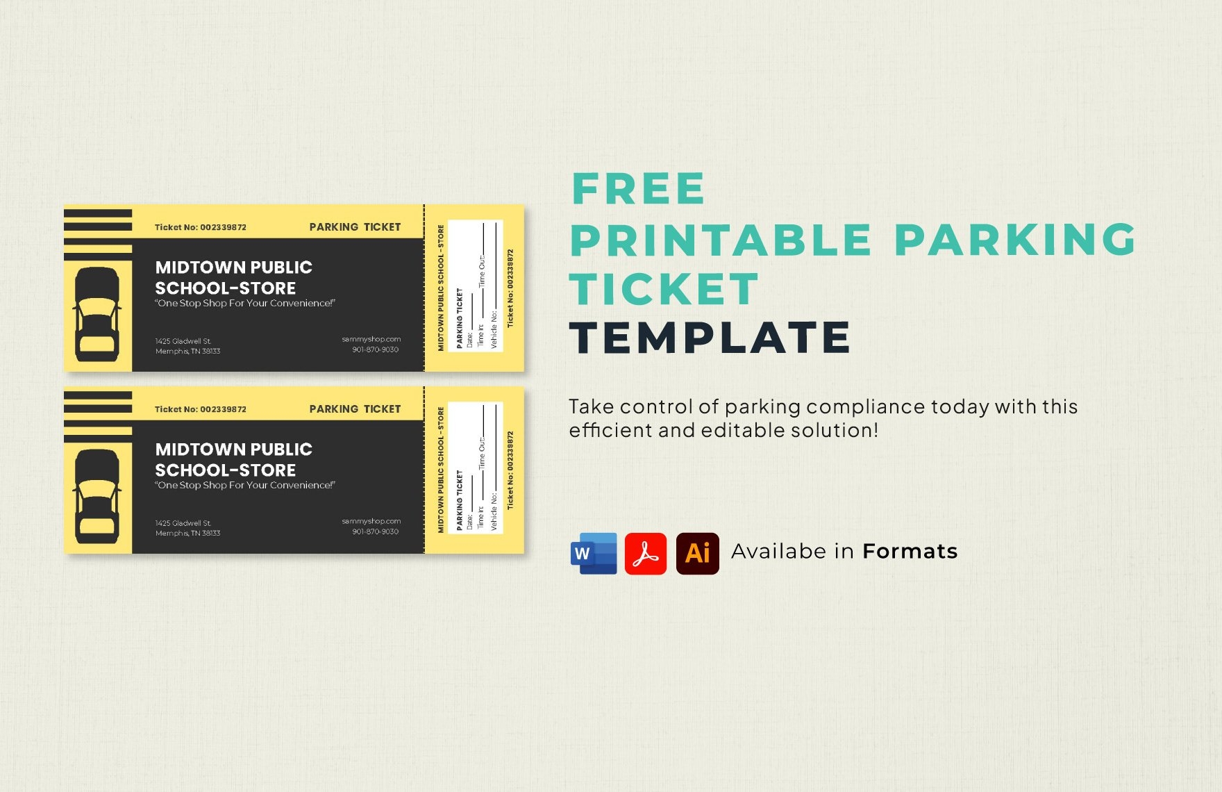 Printable Parking Pass Template Word