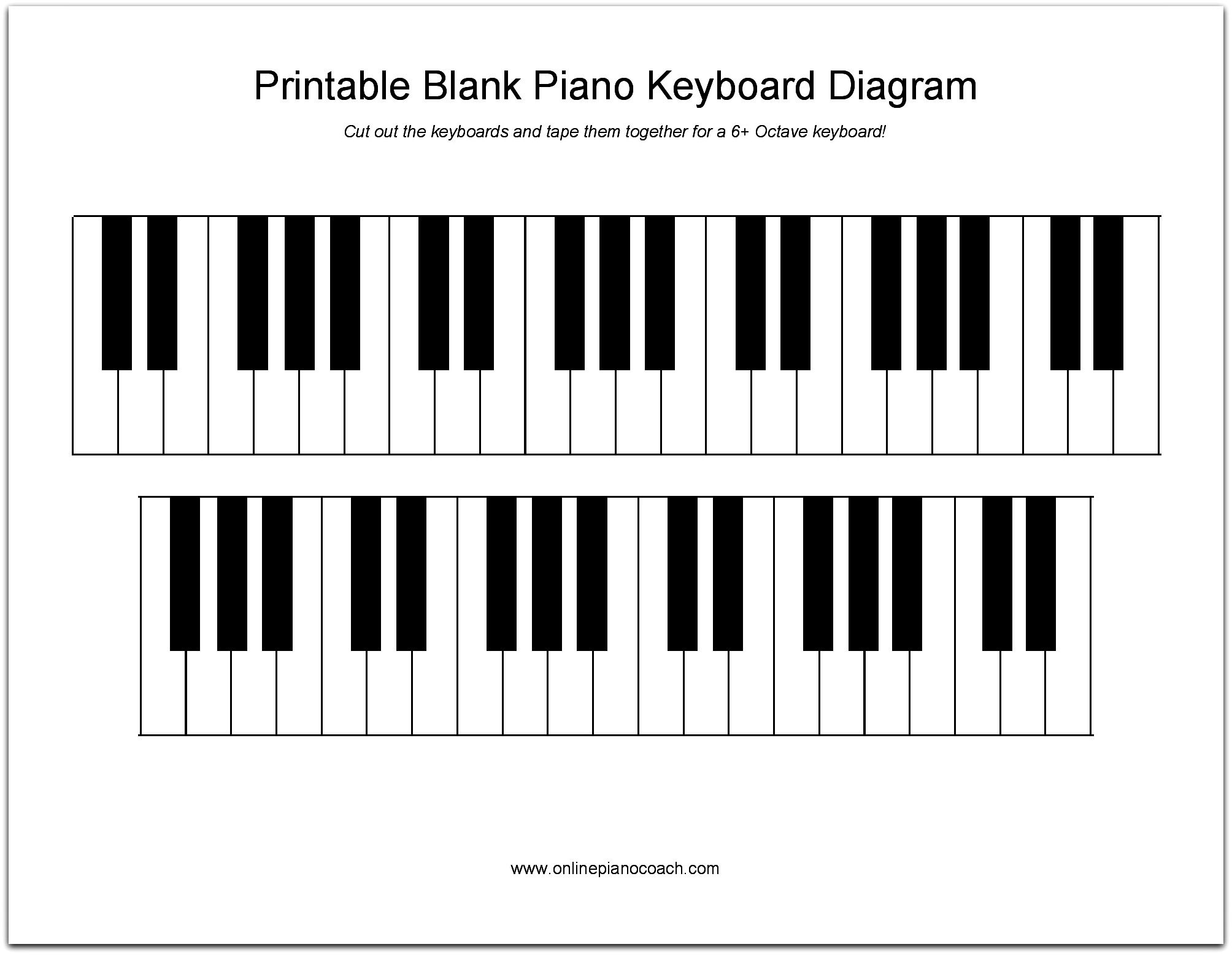 Printable Piano Keyboard Diagram Learn Piano Key Names PDF Piano Keyboard Piano Piano Keyboard Notes
