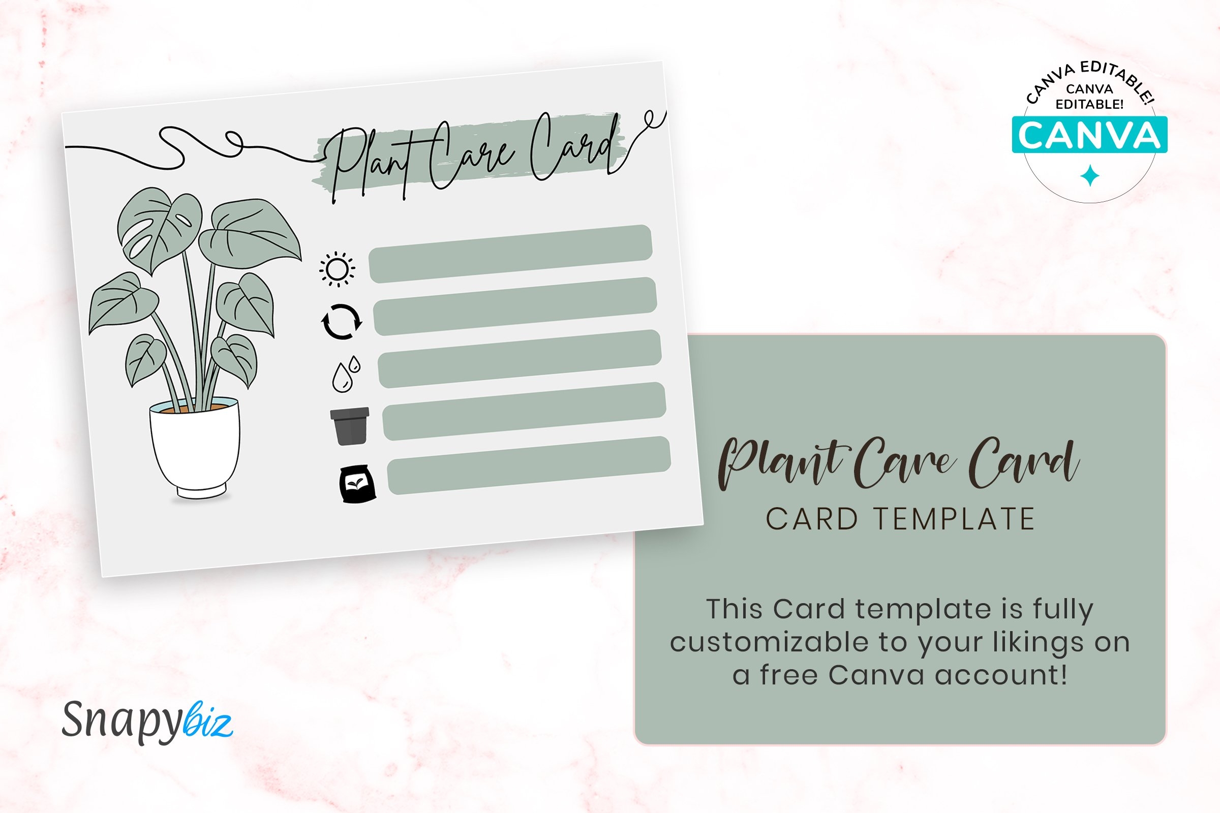 Printable Plant Care Cards Template