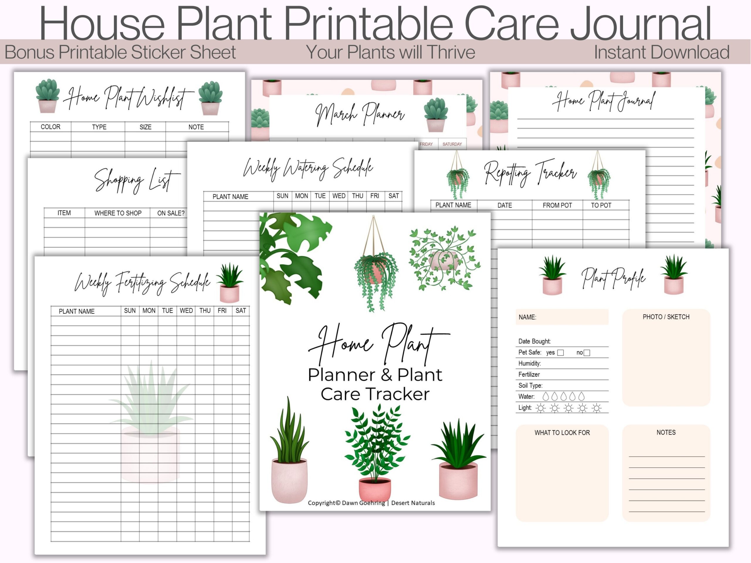 Printable Plant Journal With Printable Plant Stickers Plant Lover Gift Plant Tracker Plant Mom Gift Plant Notebook Etsy