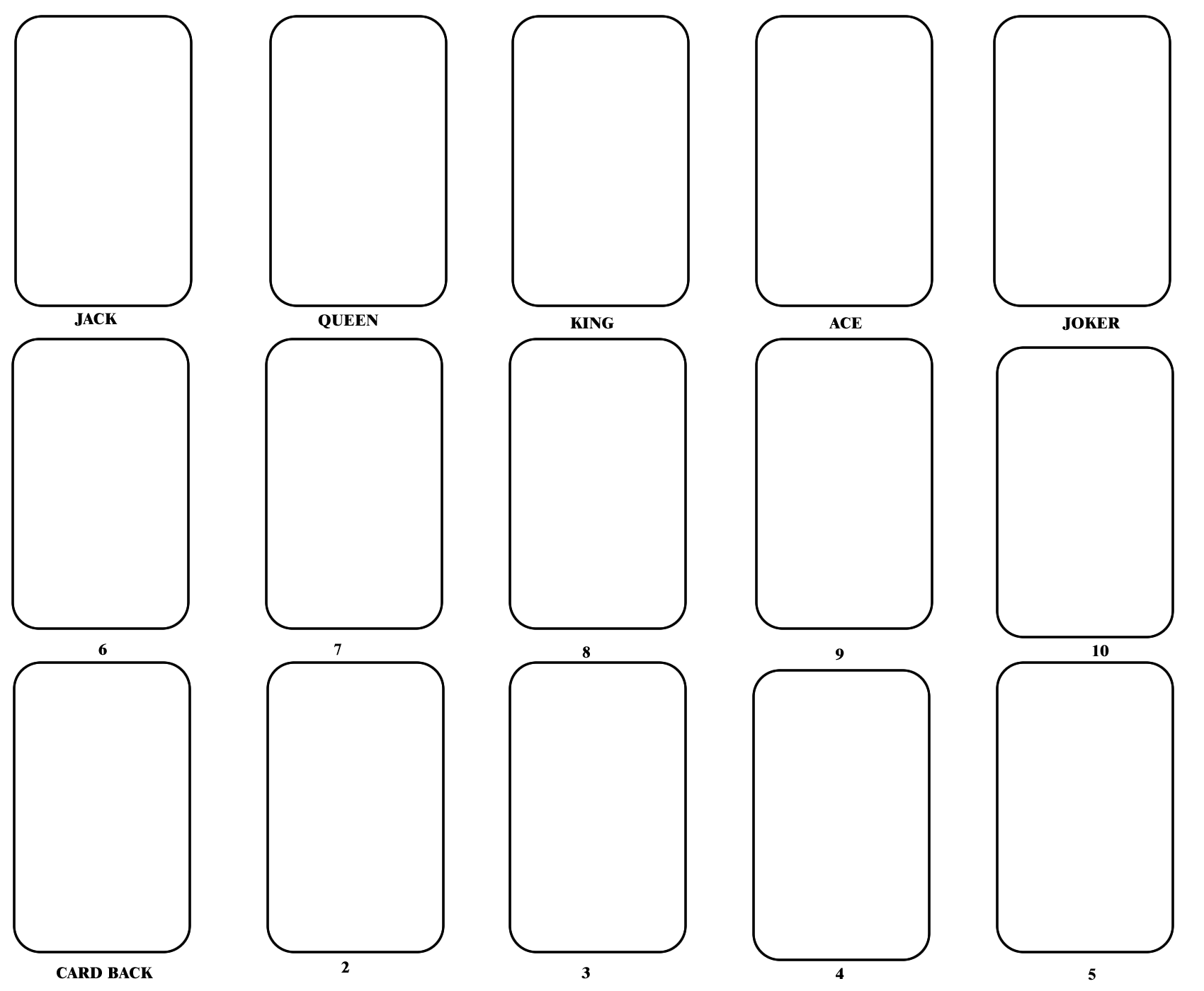 Printable Deck Of Cards Template