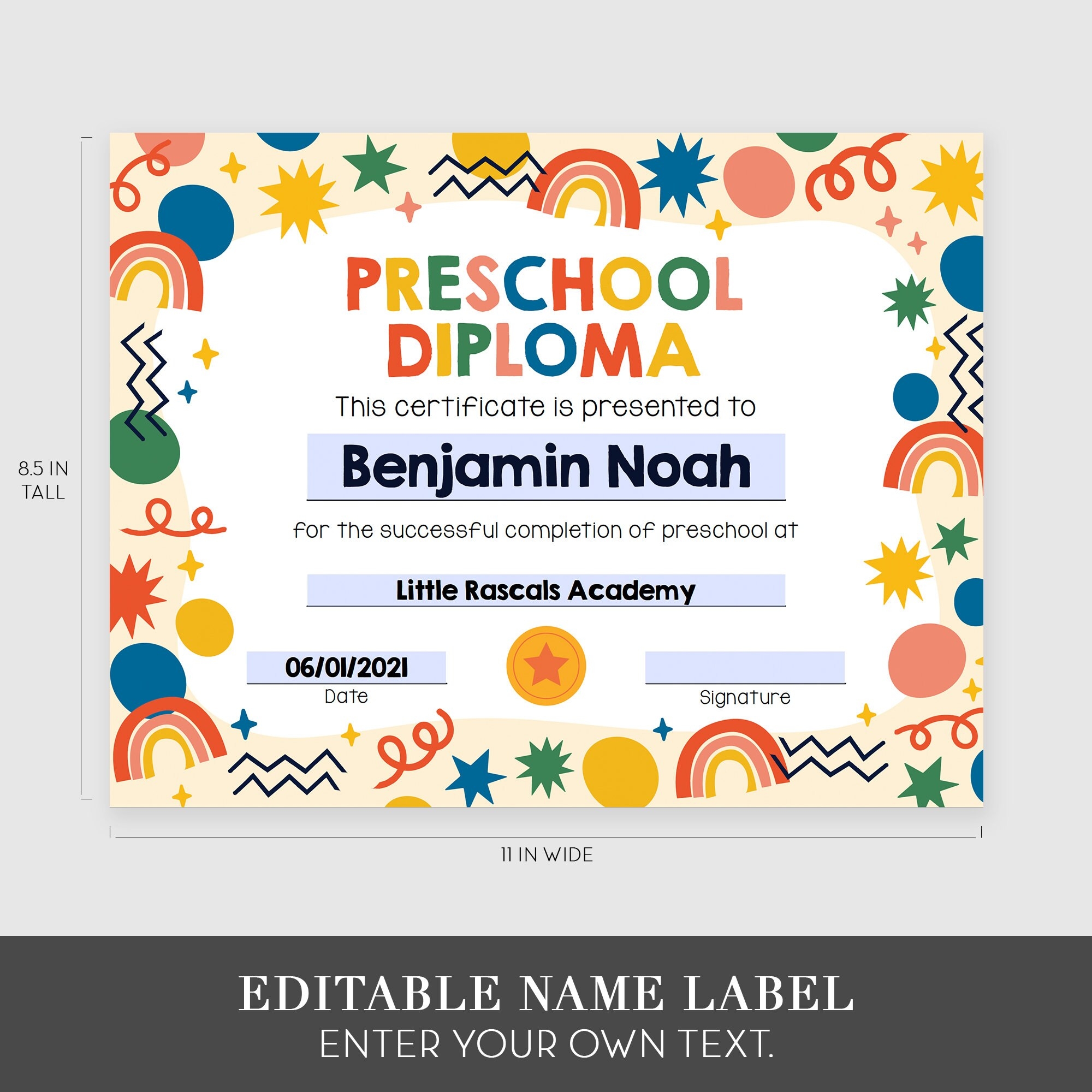 Preschool Diplomas Templates Printable Free