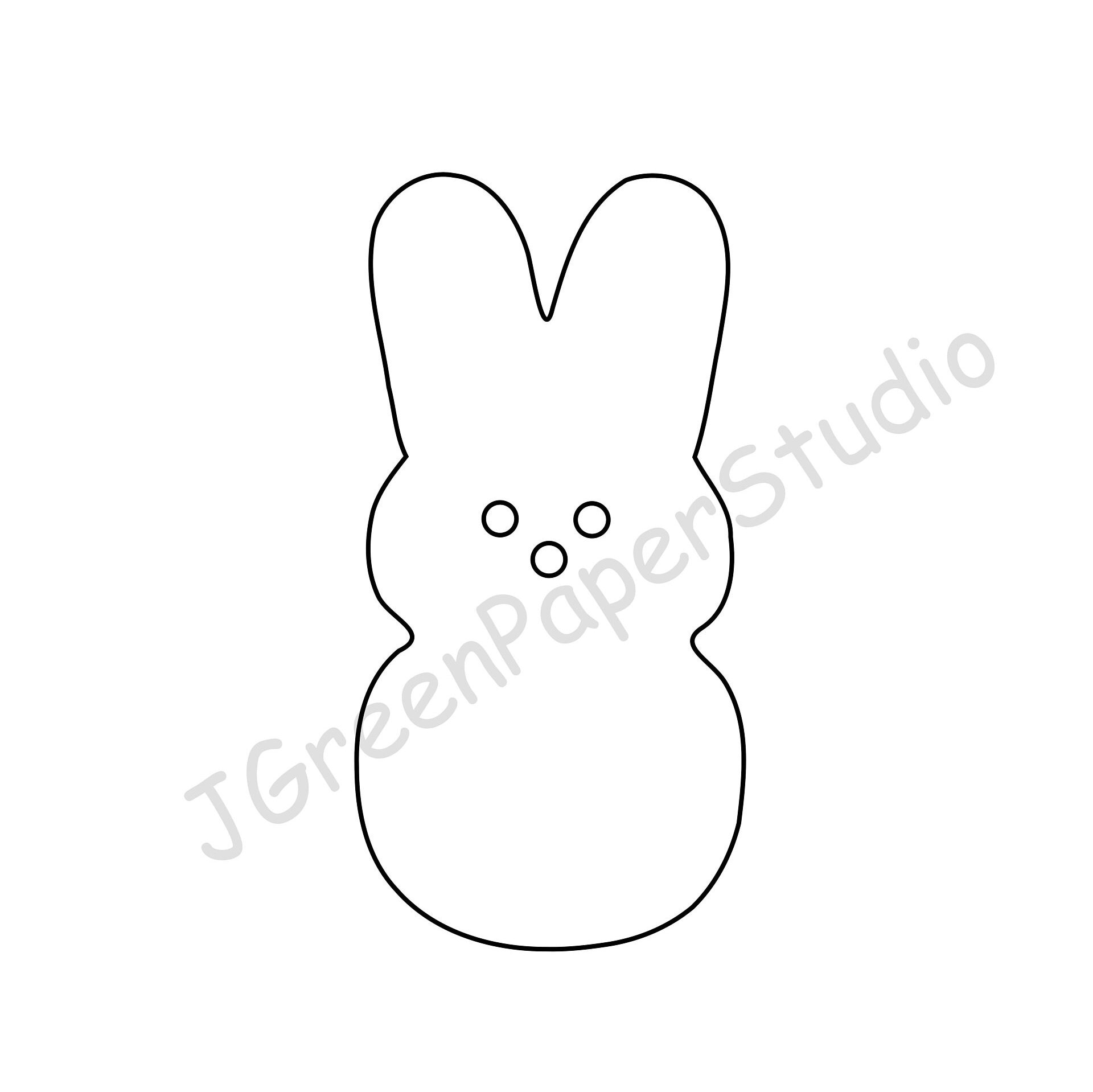 Printable Rabbit Peeps Template pdf Digital Download Bunny Kids Coloring Page Kids Crafts Stencil 7 Inch Easter Bunny Peeps DIY Craft Etsy