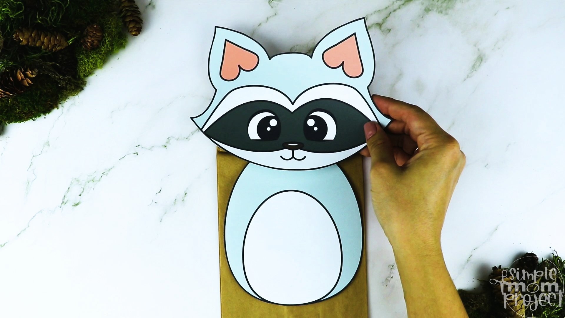 Kissing Hand Raccoon Puppet Template Free Printable