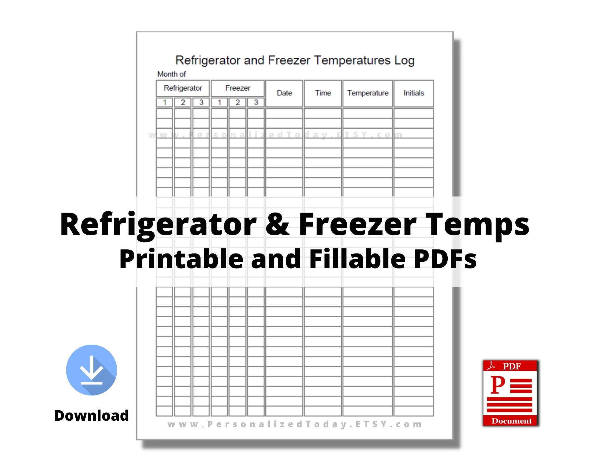 Template Printable Fridge And Freezer Temperature Log Sheet