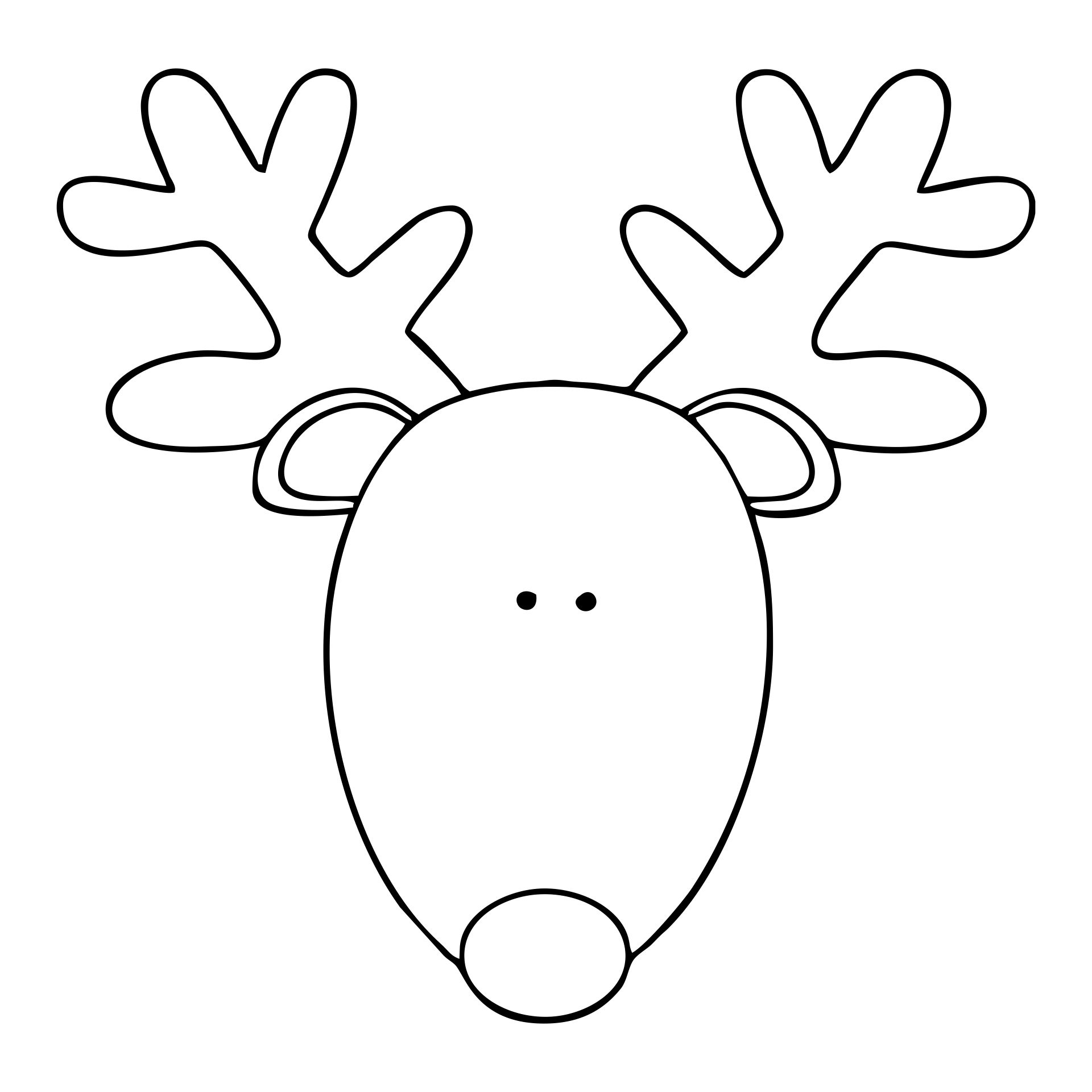 Printable Reindeer Head Pattern Reindeer Printable Reindeer Head Reindeer Face