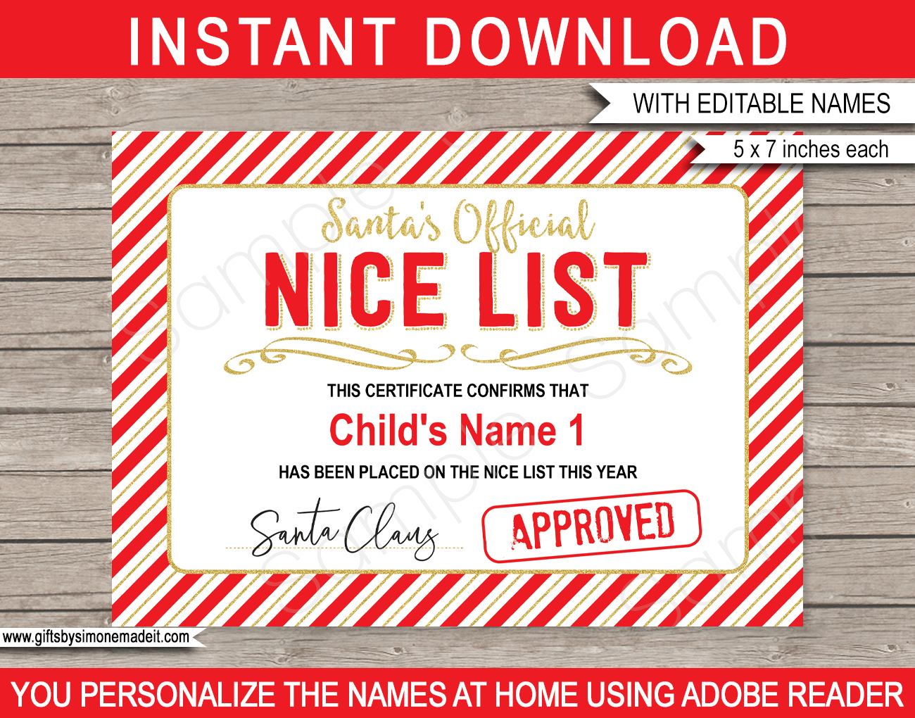 Free Printable Santa Nice List Template