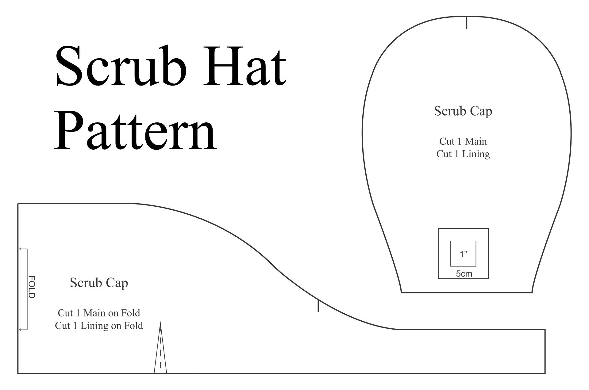 Printable Scrub Hat Pattern Scrub Hat Patterns Hat Pattern Scrub Caps Pattern