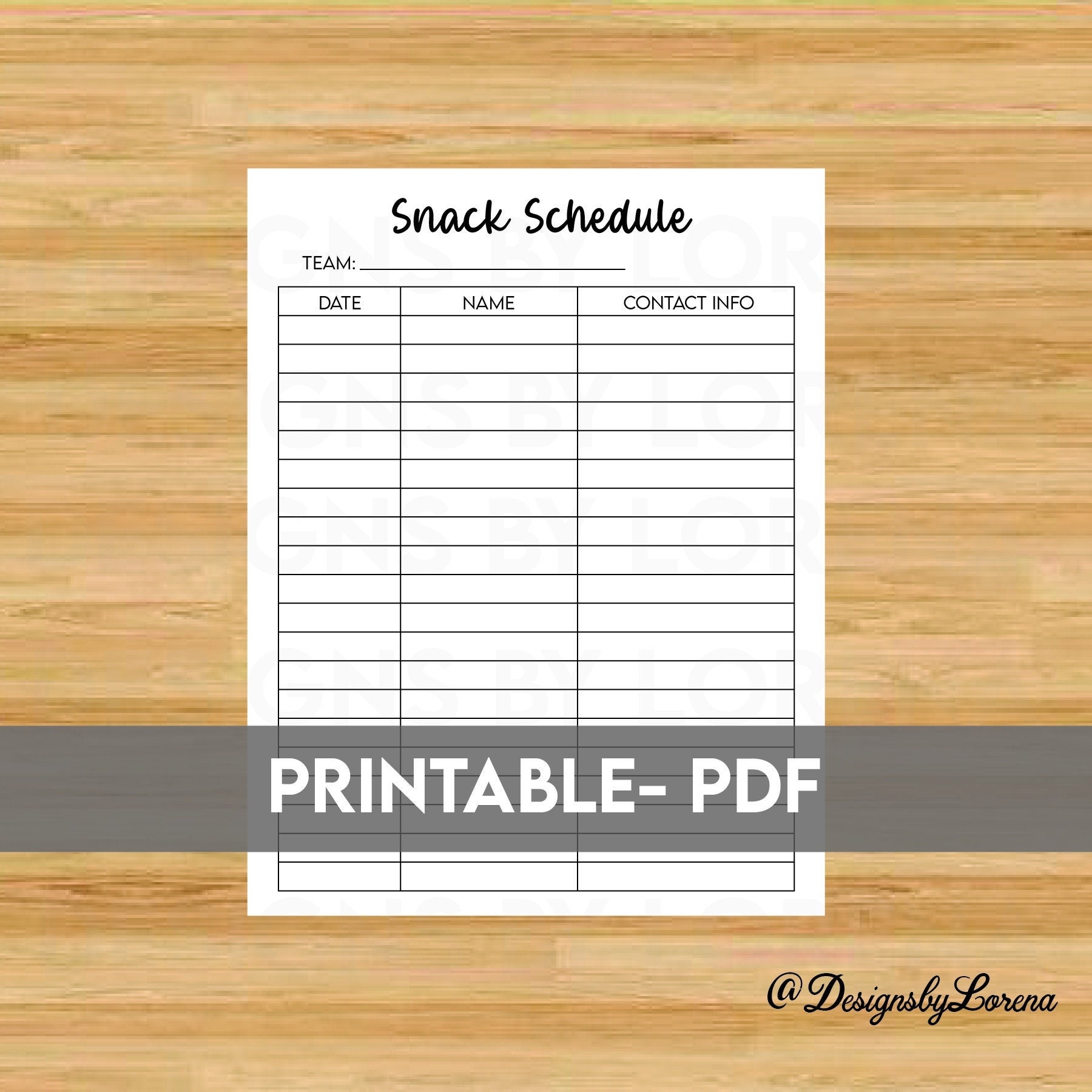 Printable Snack Schedule Baseball Snack Schedule Sign Up Printable Softball Snack Schedule Printable Basic Snack Schedule Tennis Snack Etsy