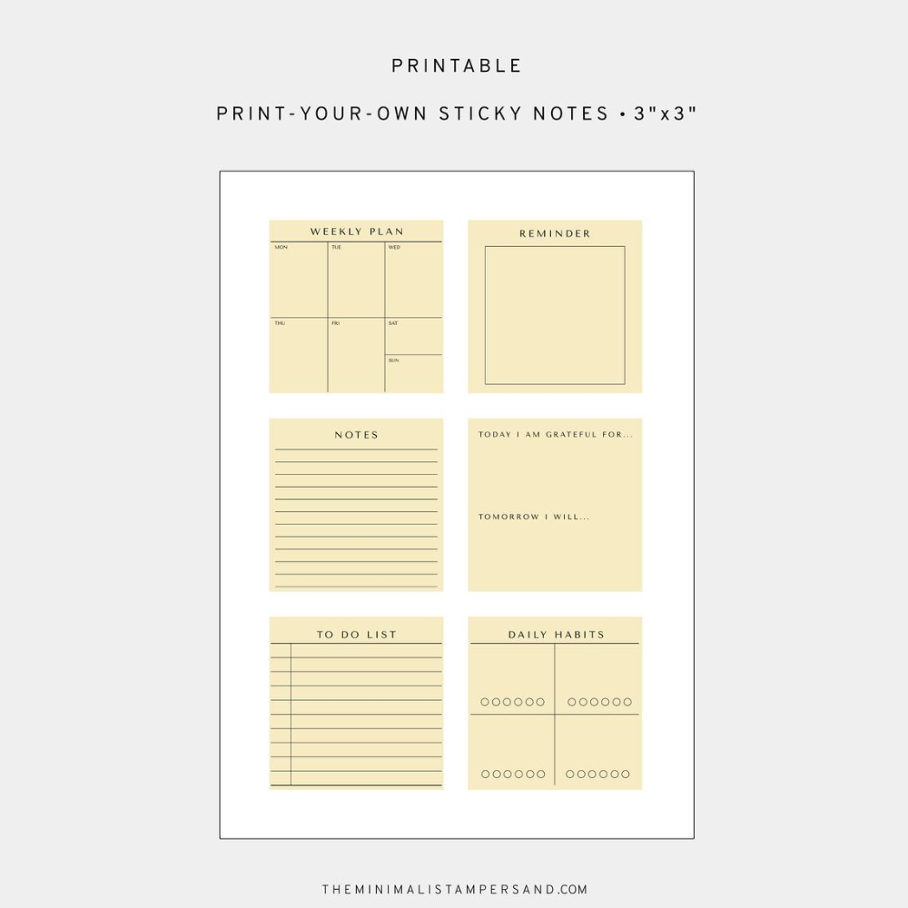 Post It Printable Template