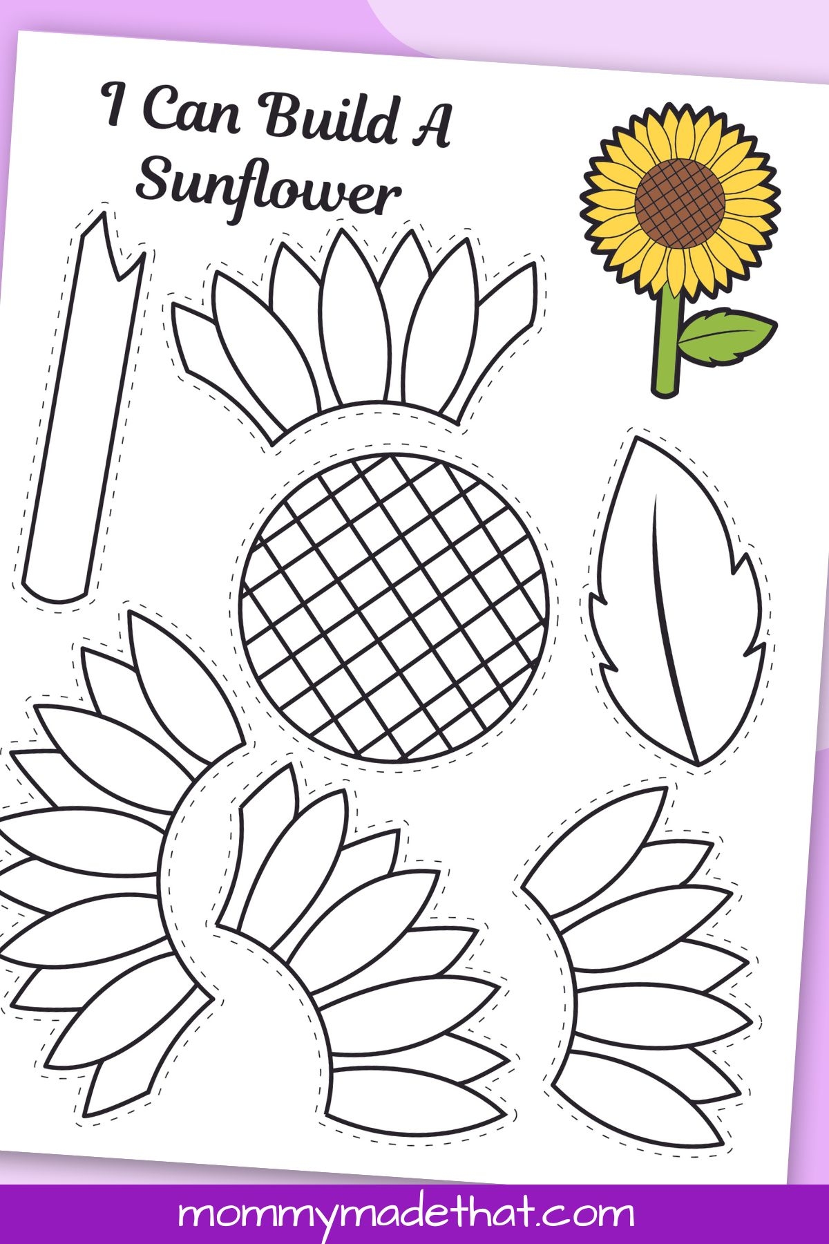 Printable Cut Out Sunflower Template