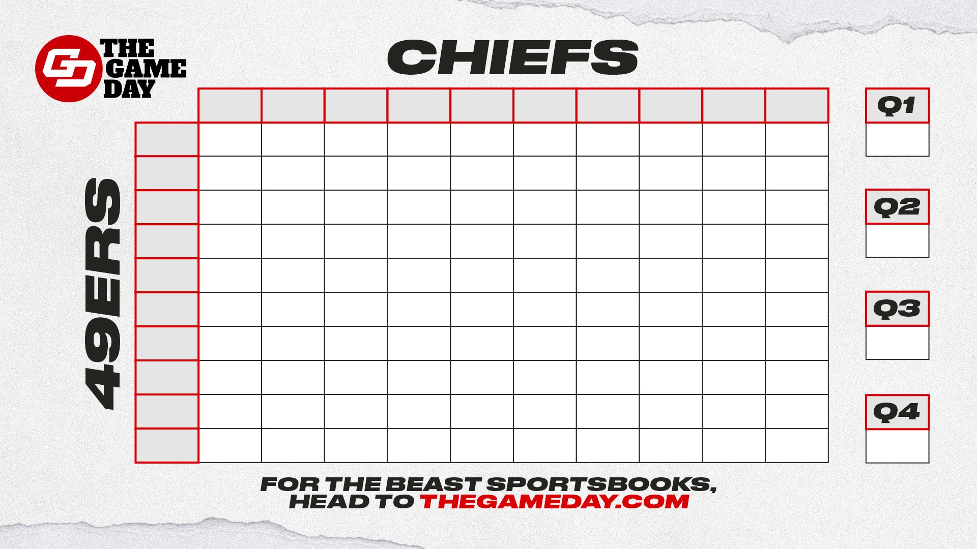 Printable Super Bowl Squares 2024 Free Football Squares PDF Template