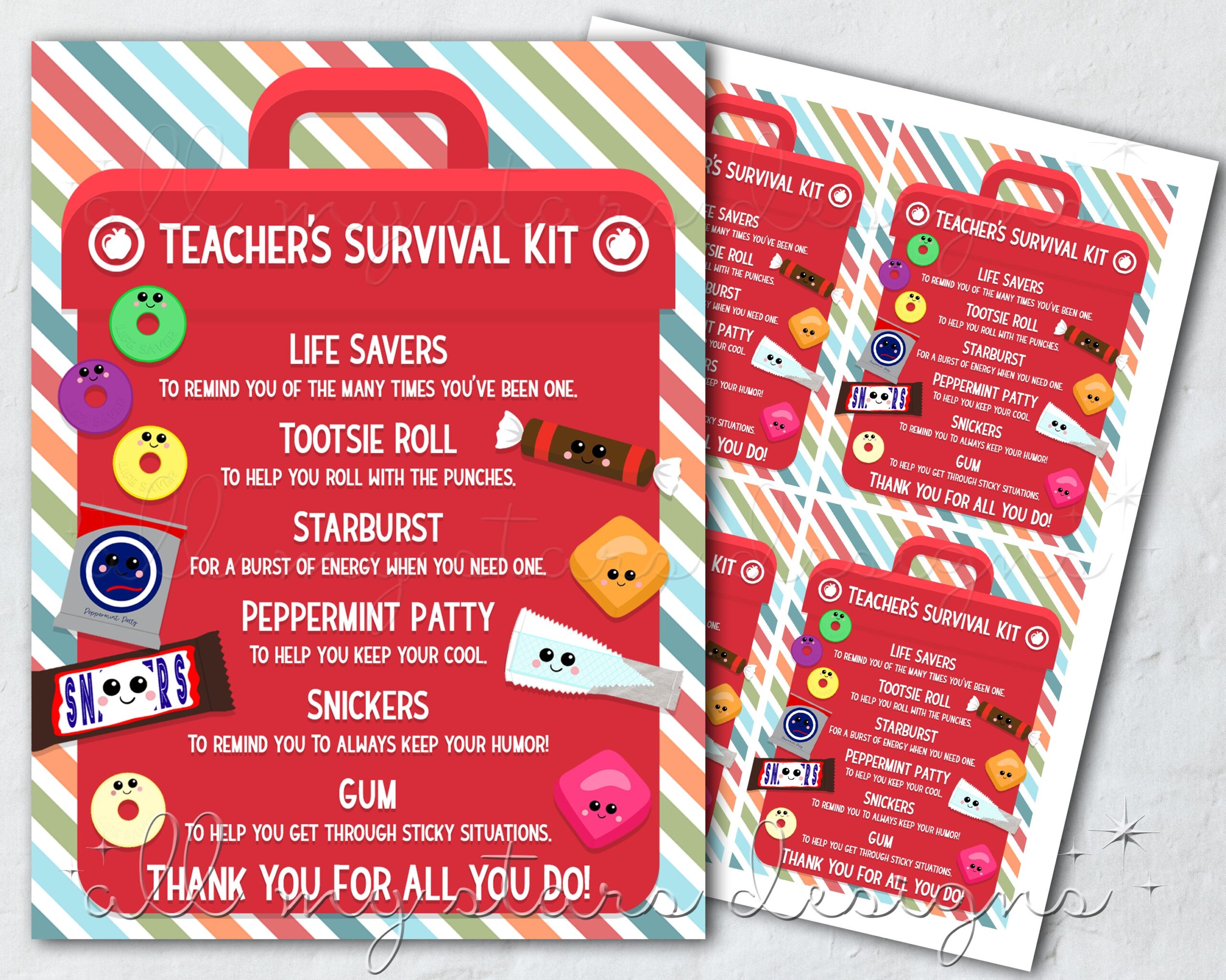 Teacher Survival Kit Printable Template