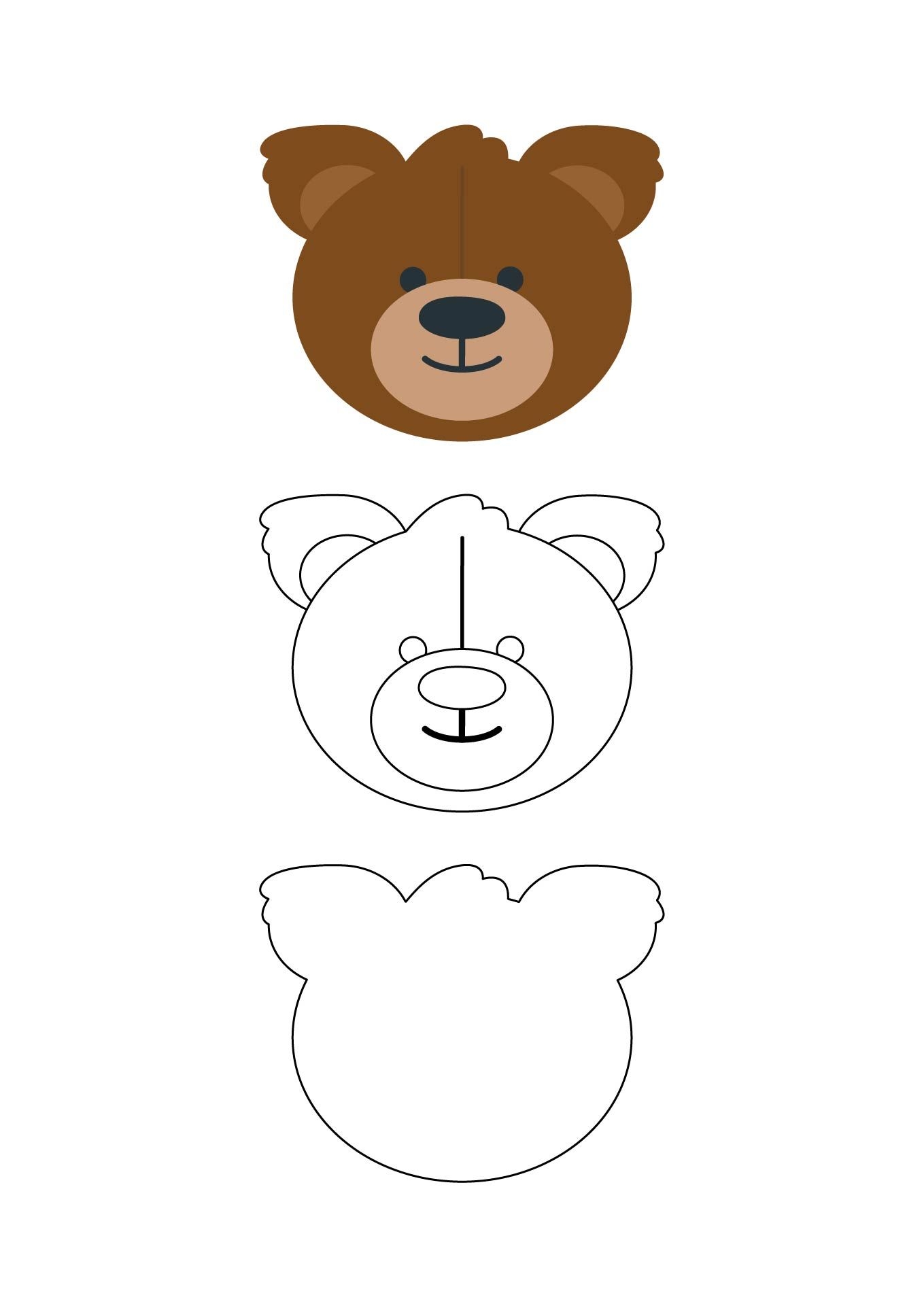 Printable Teddy Bear Head Template Teddy Bear Template Teddy Bear Bear Template