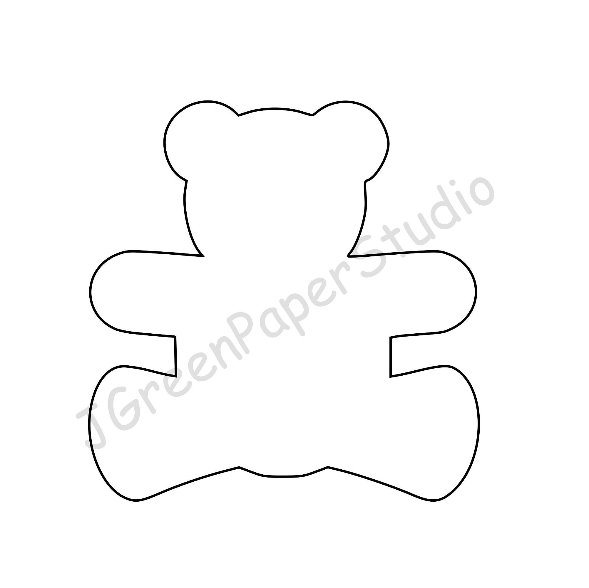 Printable Teddy Bear Template PDF Digital Download Teddy Kids Coloring Page Crafts Stencil 7 Inch Teddy Bear Printable Etsy