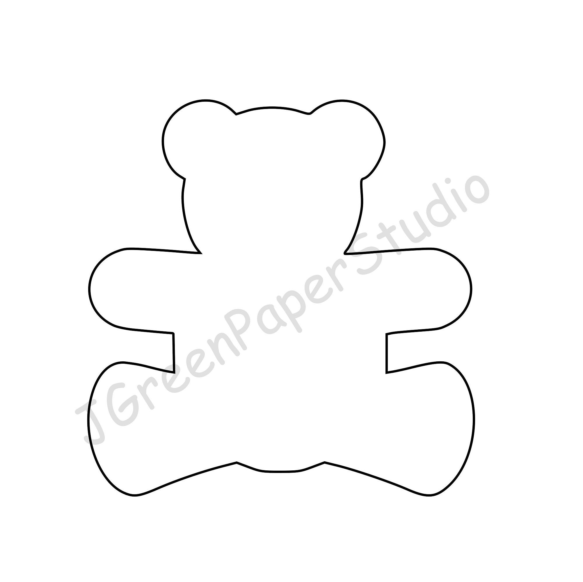 Printable Teddy Bear Template PDF Digital Download Teddy Kids Coloring Page Crafts Stencil 7 Inch Teddy Bear Printable Etsy