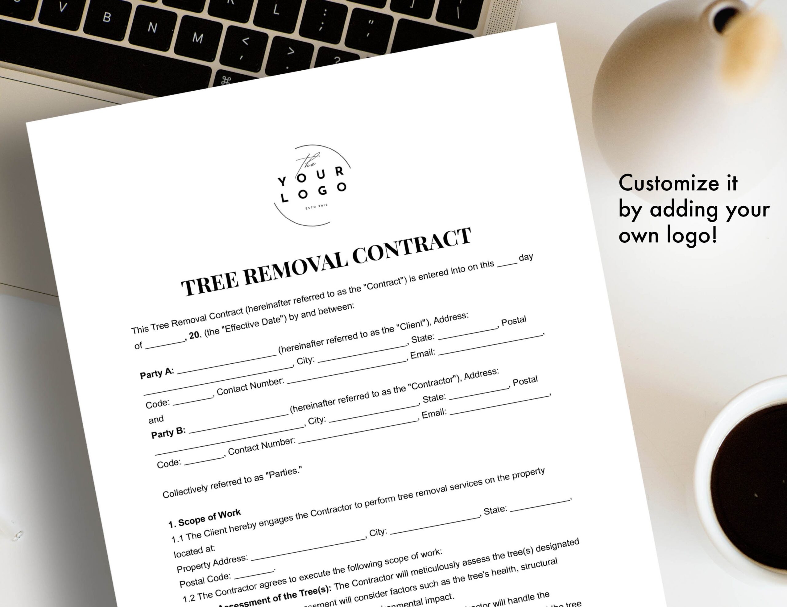 Printable Tree Removal Contract Template Word Customizable PDF Agreement For Tree Removal Etsy Norway