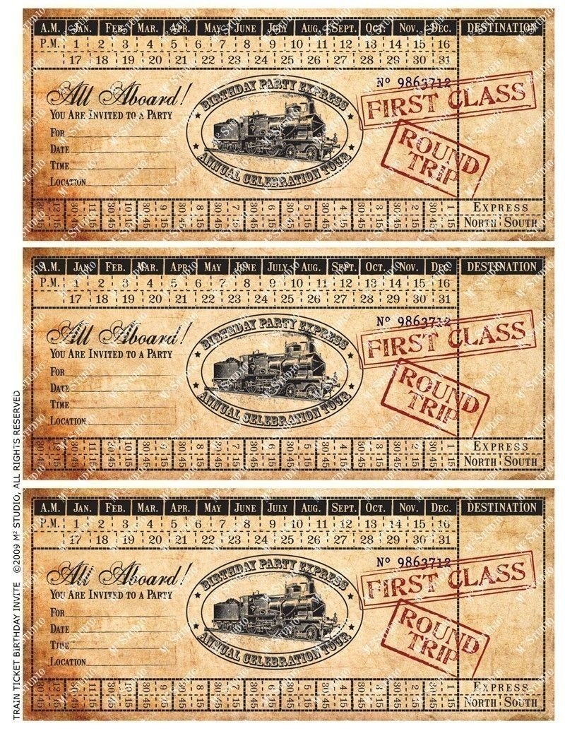 Printable Vintage Train Ticket Vintage Train Ticket Vintage Printables Vintage Train