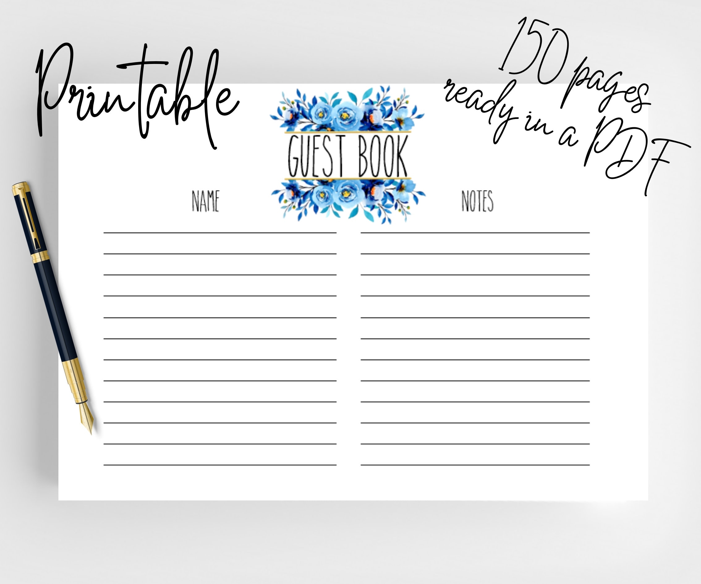 Free Printable Guest Book Template