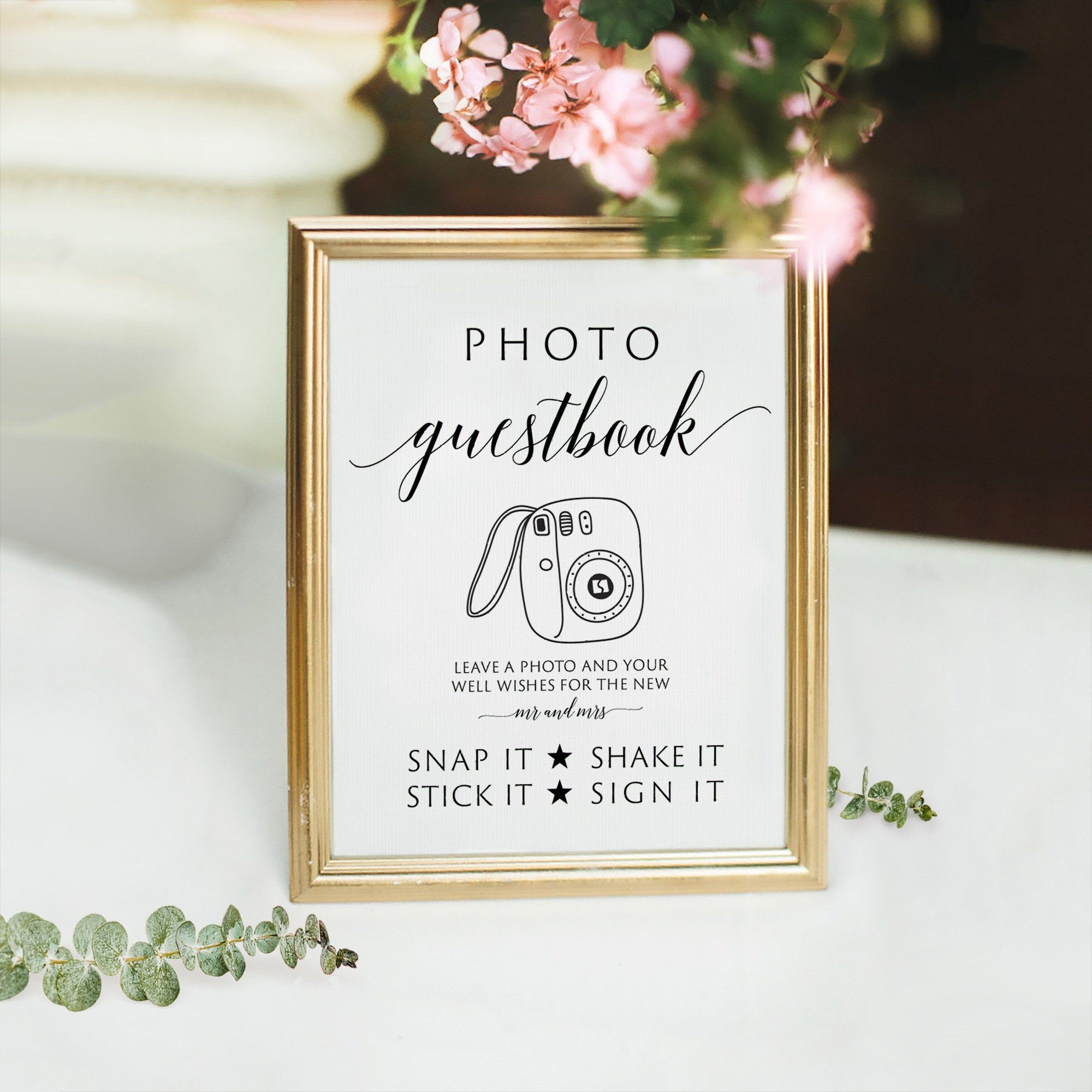 Printable Wedding Photo Guest Book Sign Leave A Photo For The New Mr Mrs Photo Guestbook Sign Template Photo Wedding Sign Templett Etsy Photo Guest Book Wedding Photo Guestbook