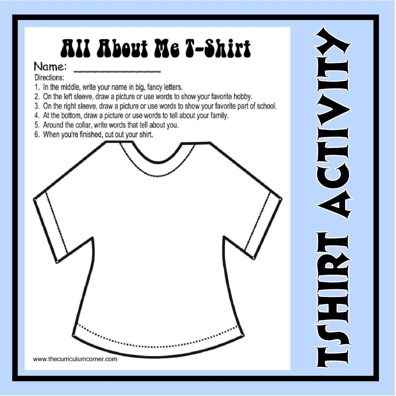 Printable Worksheet All About Me Hoodie Template
