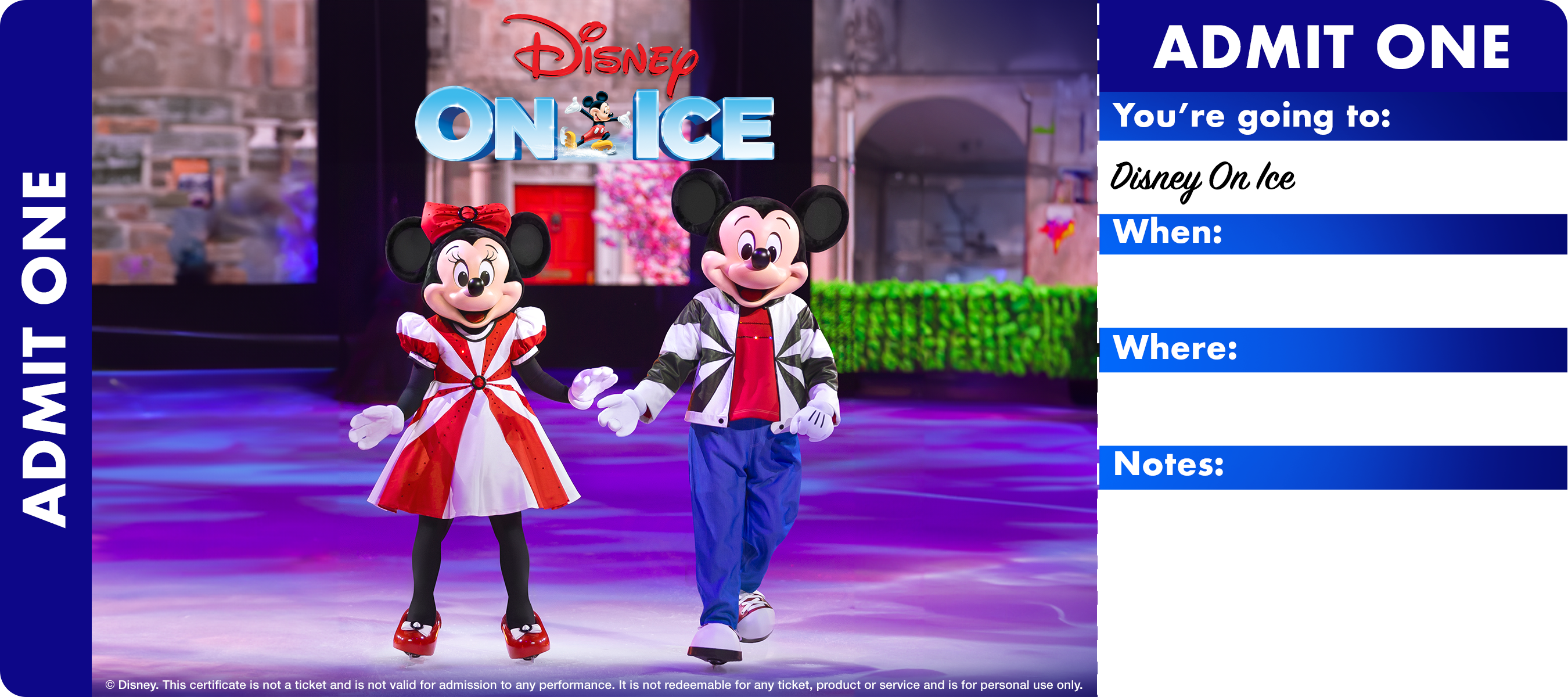 Printable Disney On Ice Ticket Template