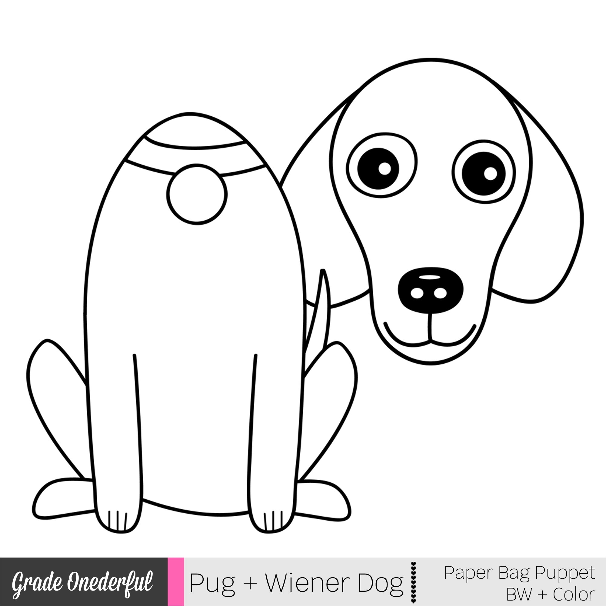 Printable Dog Paper Bag Puppet Template
