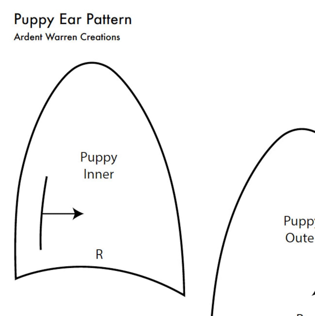 Puppy Ear Pattern For Making Faux Fur Costume Ears Etsy