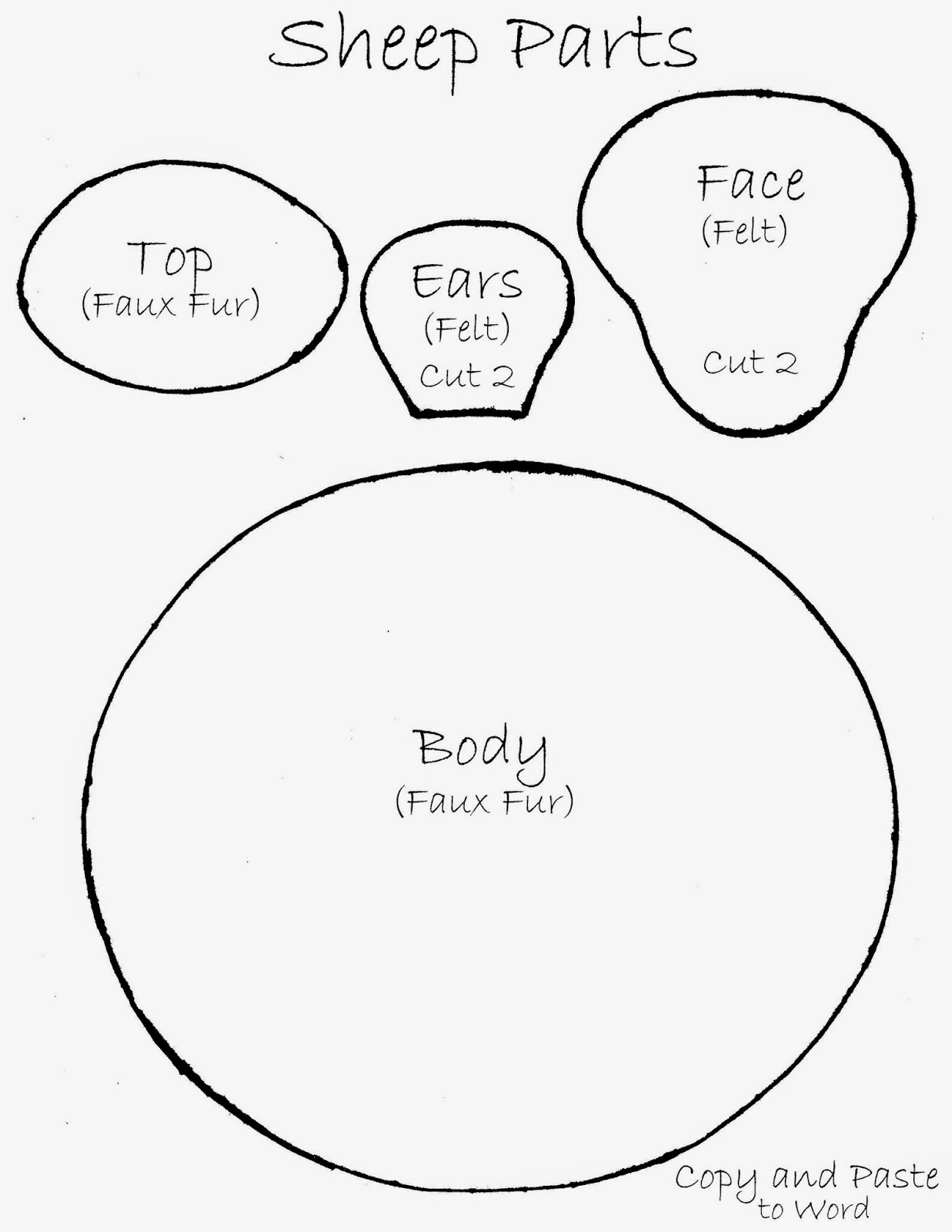 Printable Sheep Ears Template