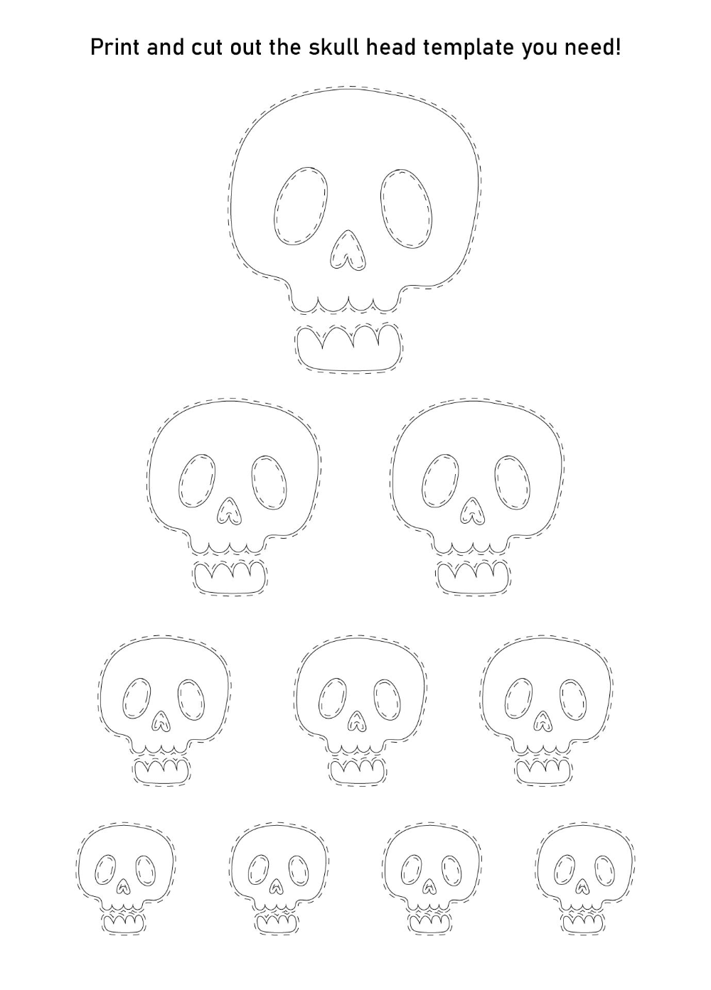 Q Tip Skeleton Head Halloween Craft Printable Template Halloween Skeletons Halloween Skeleton Decorations Skeleton Craft