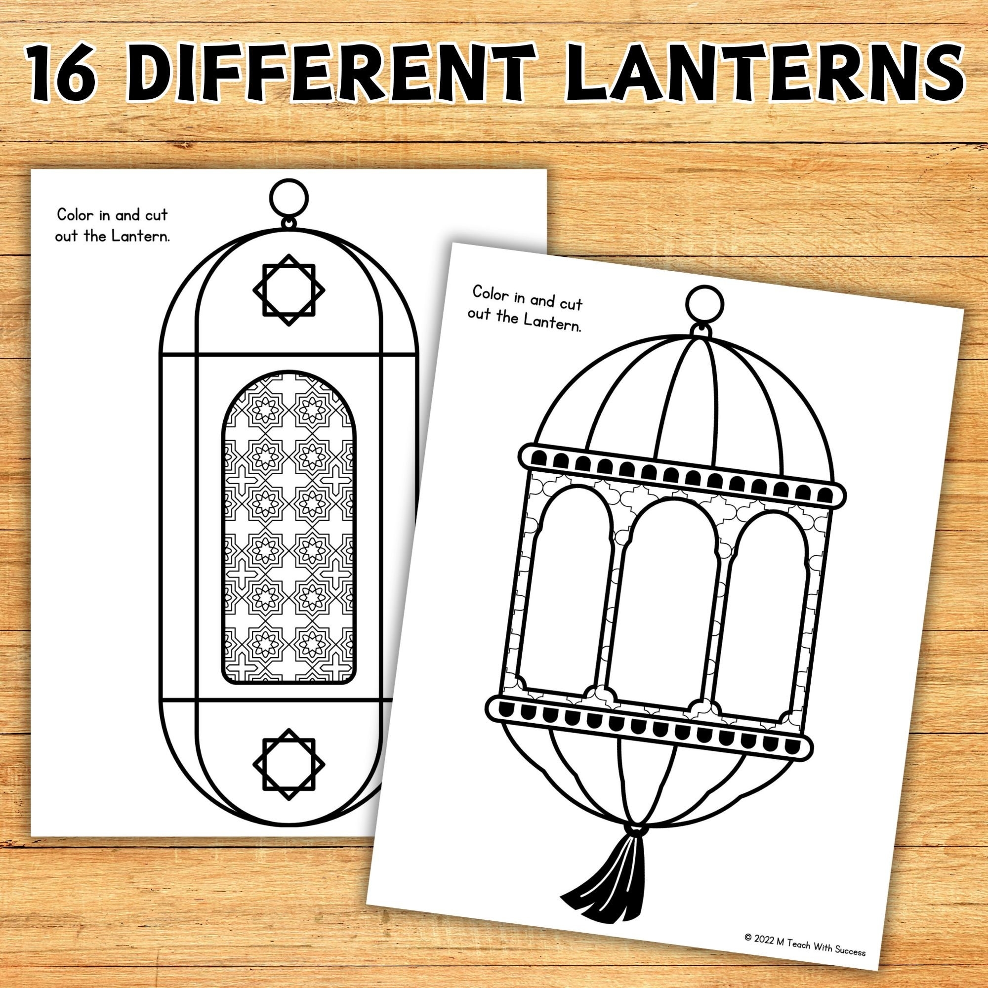 Ramadan Lanterns Coloring Pages Lantern Template Printable Ramadan Decorations Printable Ramadan Decoration Lantern Craft Etsy