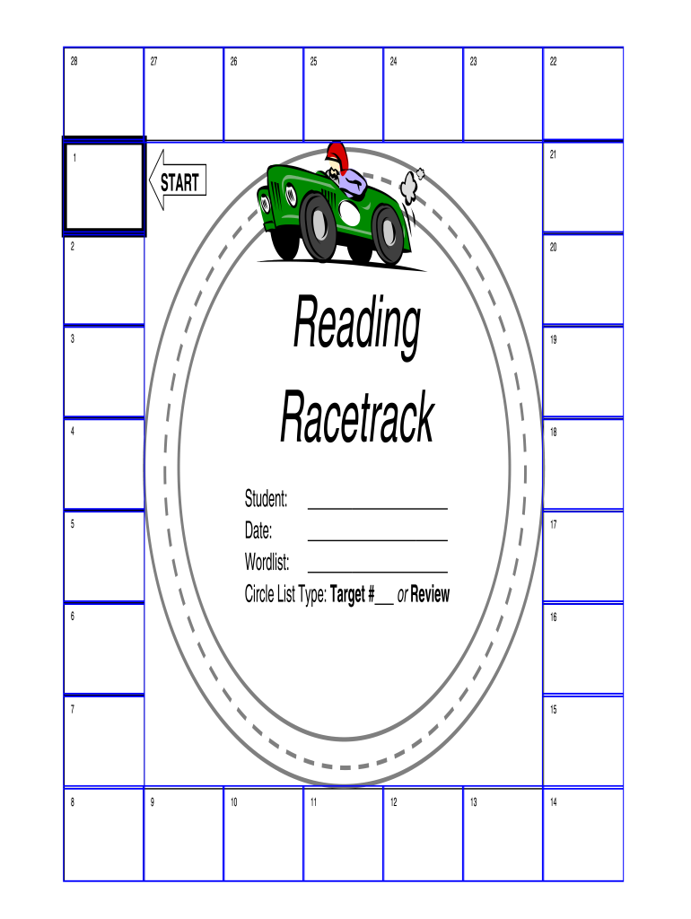 Free Printable Printable Race Track Template