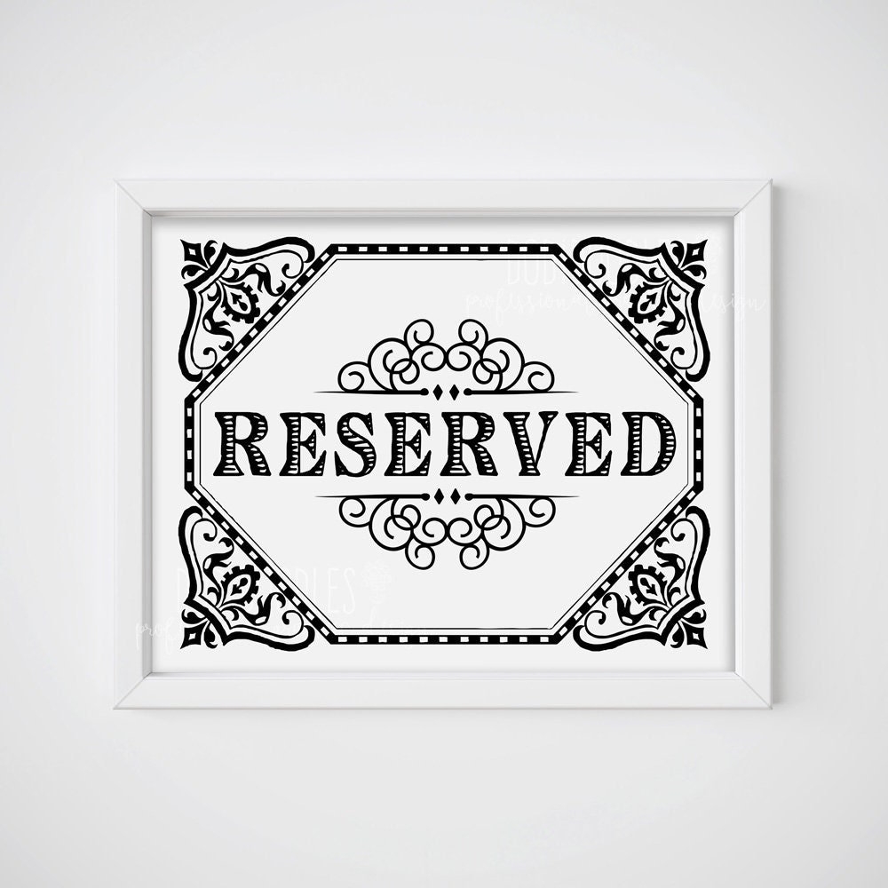 Free Printable Reserved Table Signs Template Word