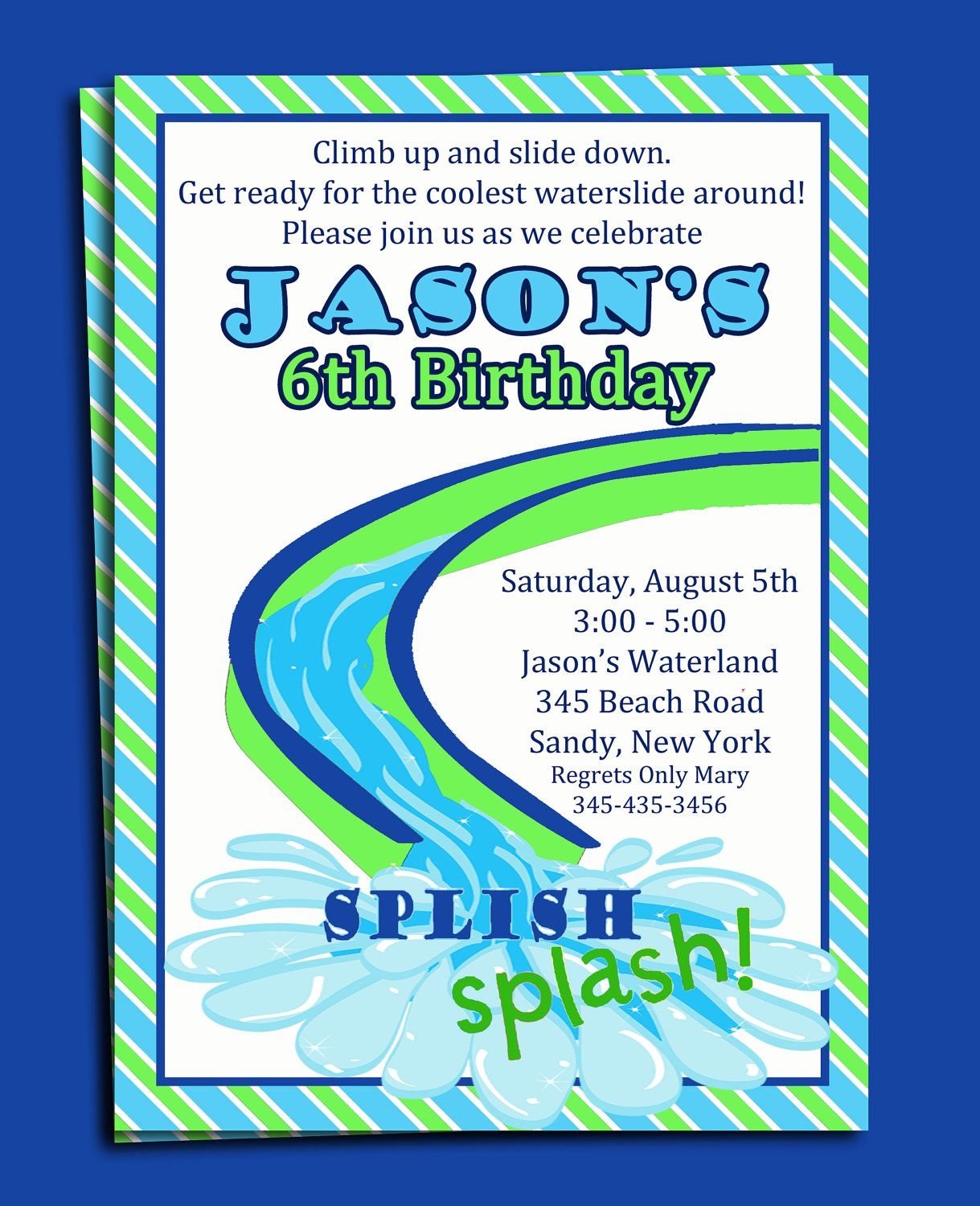 Printable Free Water Slide Invitation Template