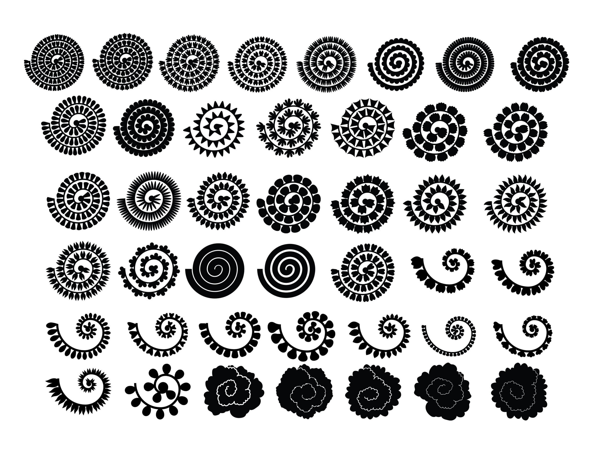 Printable Spiral Flower Template