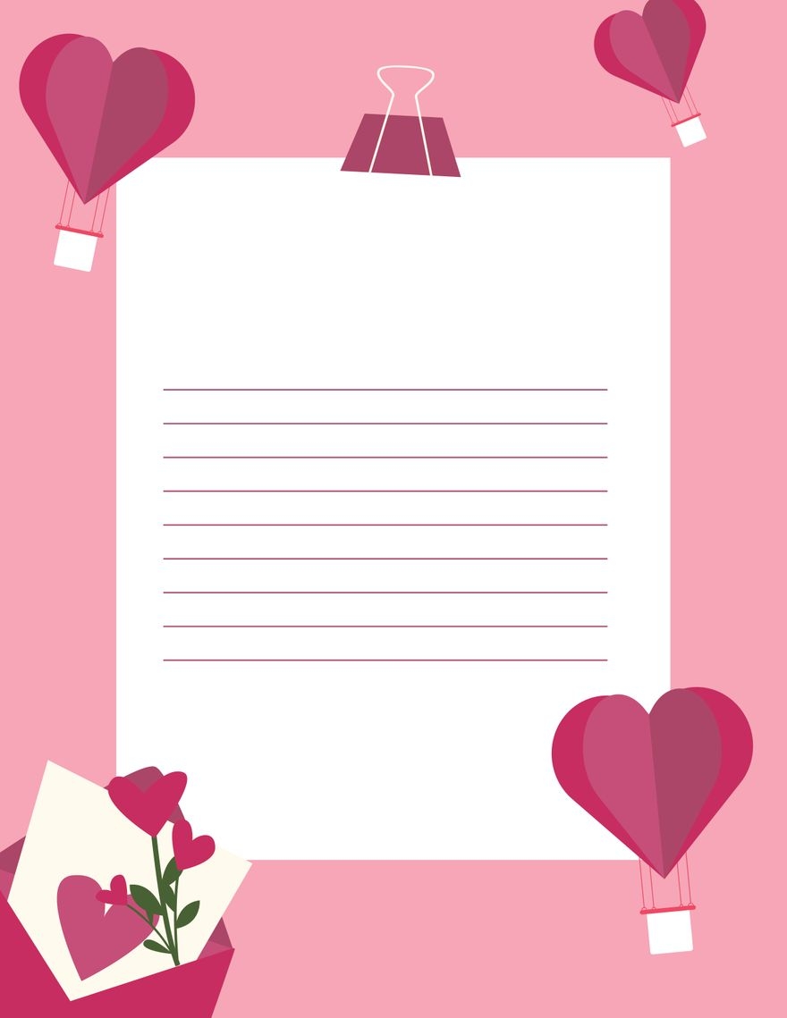 Printable Background Love Letter Template