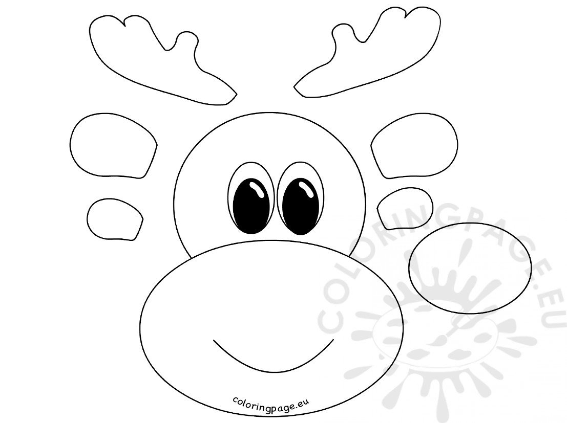 Printable Reindeer Face Template