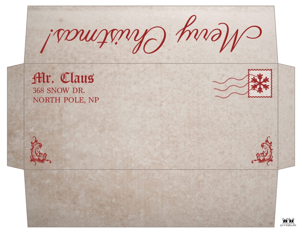Christmas Envelope Template Printable